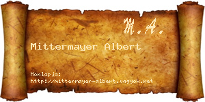 Mittermayer Albert névjegykártya